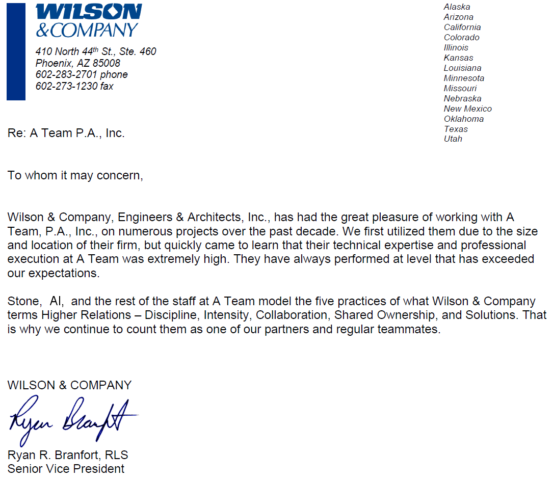 Wilson and Company Testimonial For ATPAI